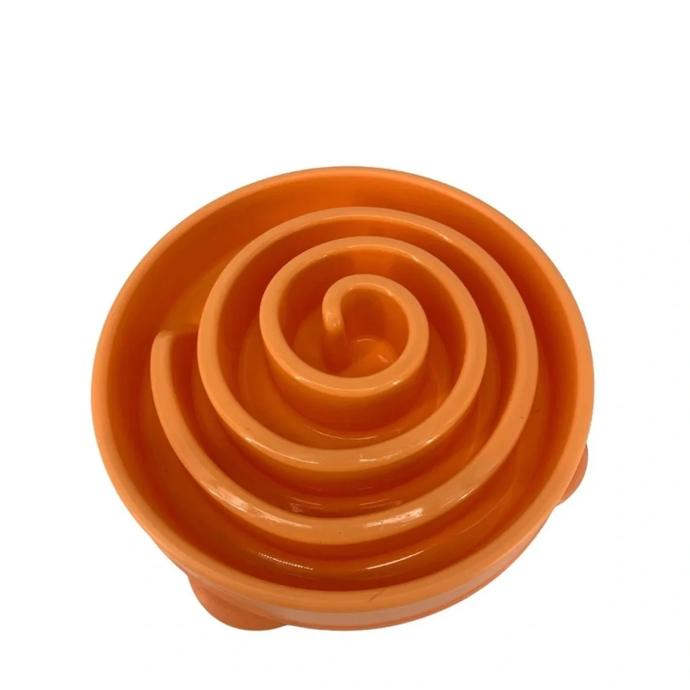 Outward Hound Fun Feeder / Slow Feeder Bowl in orange swirl for LARGE DOGS